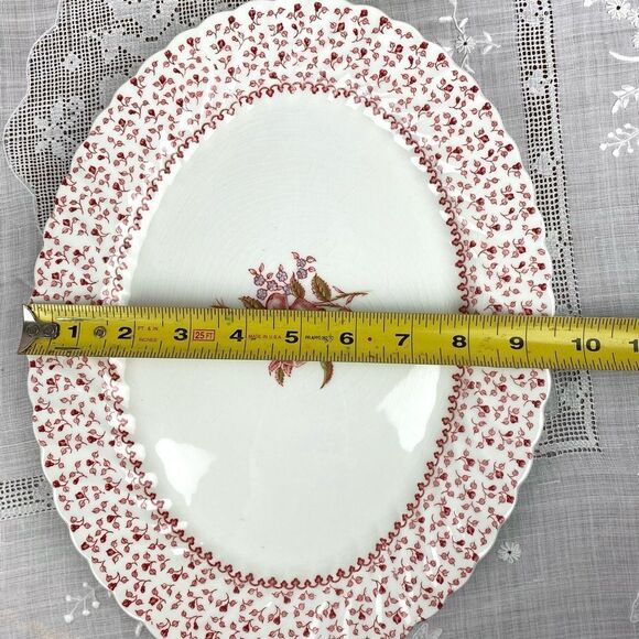 Johnson Brothers Rose Bouquet 12” Oval Serving Plate Vintage England - Picture 9 of 9